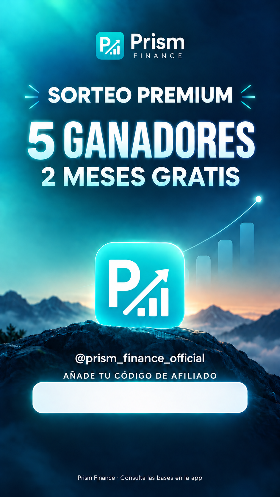 Cartel del sorteo Premium con un espacio en blanco para el código de afiliado — Español