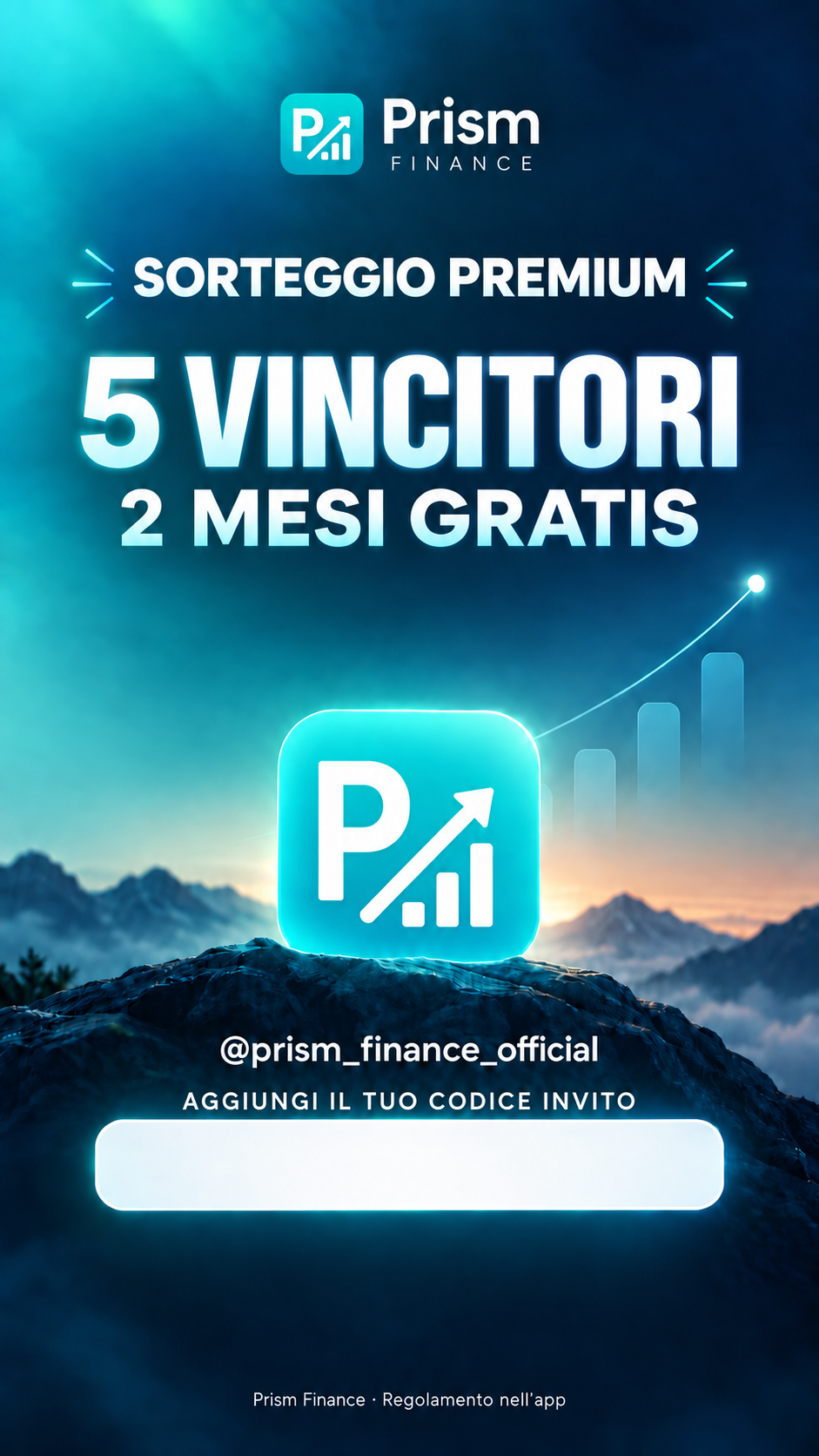 Poster del sorteggio Premium con spazio vuoto per il codice invito — Italiano